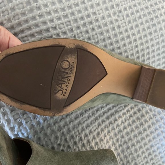 Franco Sarto Ellison Shooties Leather Green Heels - Picture 4 of 4